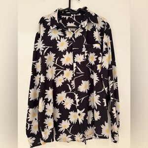 Floral print vacation button down shirt